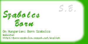 szabolcs born business card